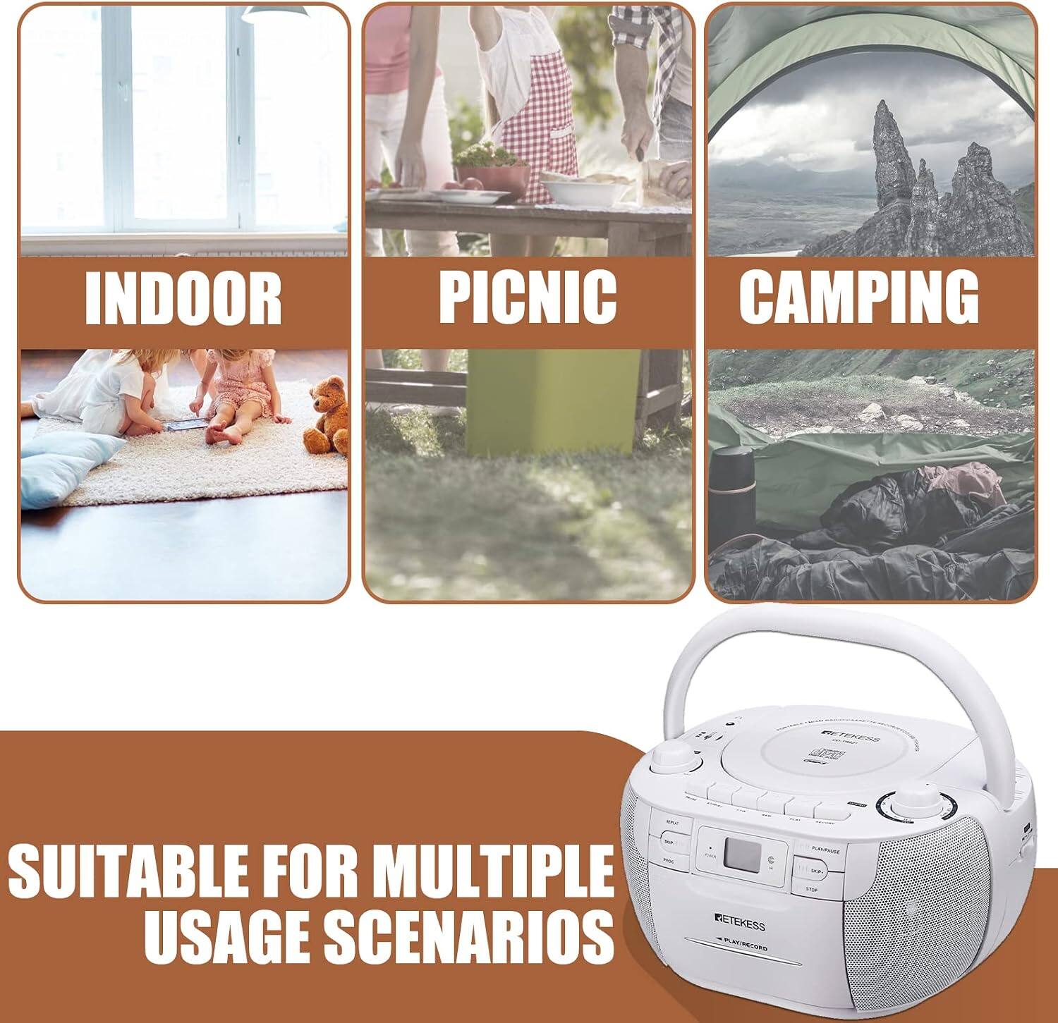 INDOOR  
PICNIC  
CAMPING  

SUITABLE FOR MULTIPLE USAGE SCENARIOS