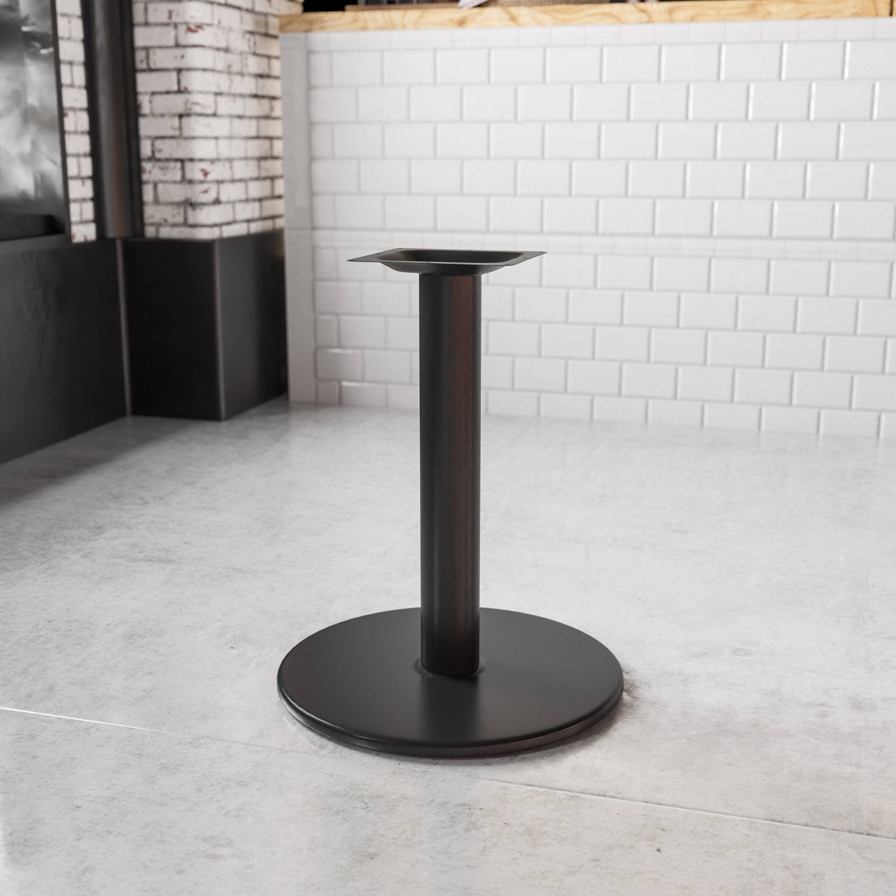Angle. Flash Furniture - Beverly 24'' Round Restaurant Table Base with 4'' Dia. Table Height Column - Black.