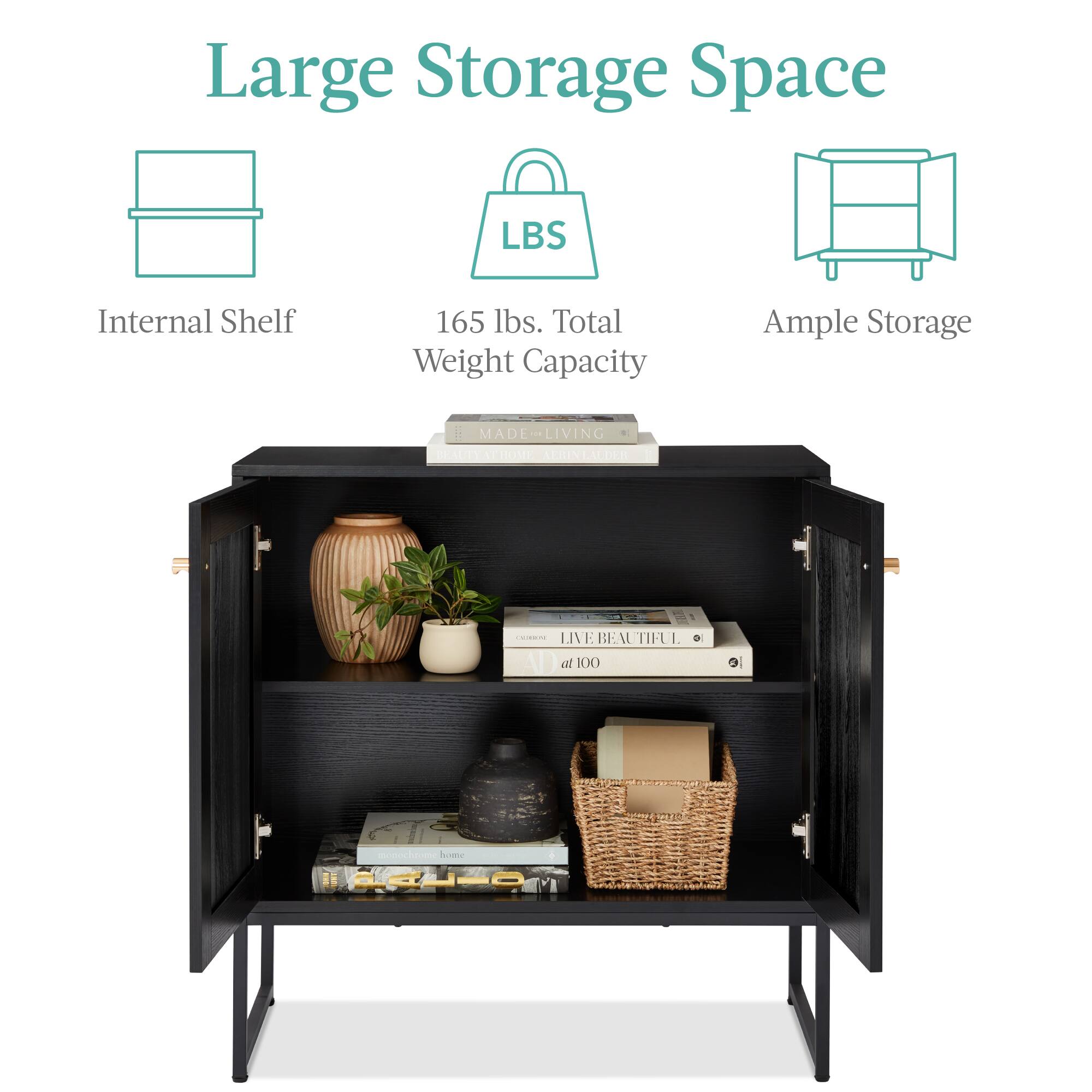 Large Storage Space

Internal Shelf

165 lbs. Total Weight Capacity

Ample Storage

LBS

MADI LIVING

LIVE BEAUTIFUL at 100