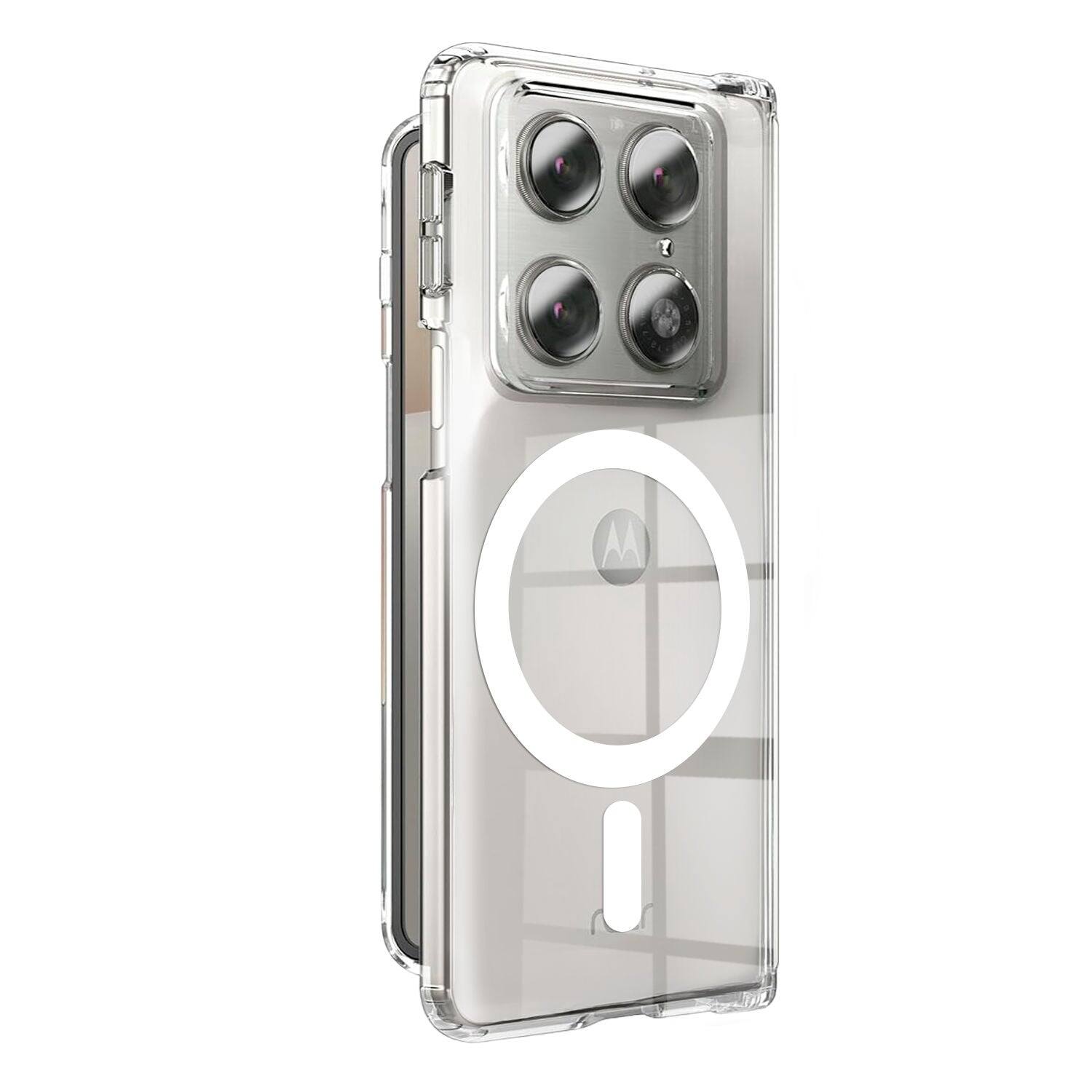 Back. Entronix - Entronix [Magnetic] Case Compatible with Moto Razr Fold 2026 - [Hard Back] Clear Cover - Clear.