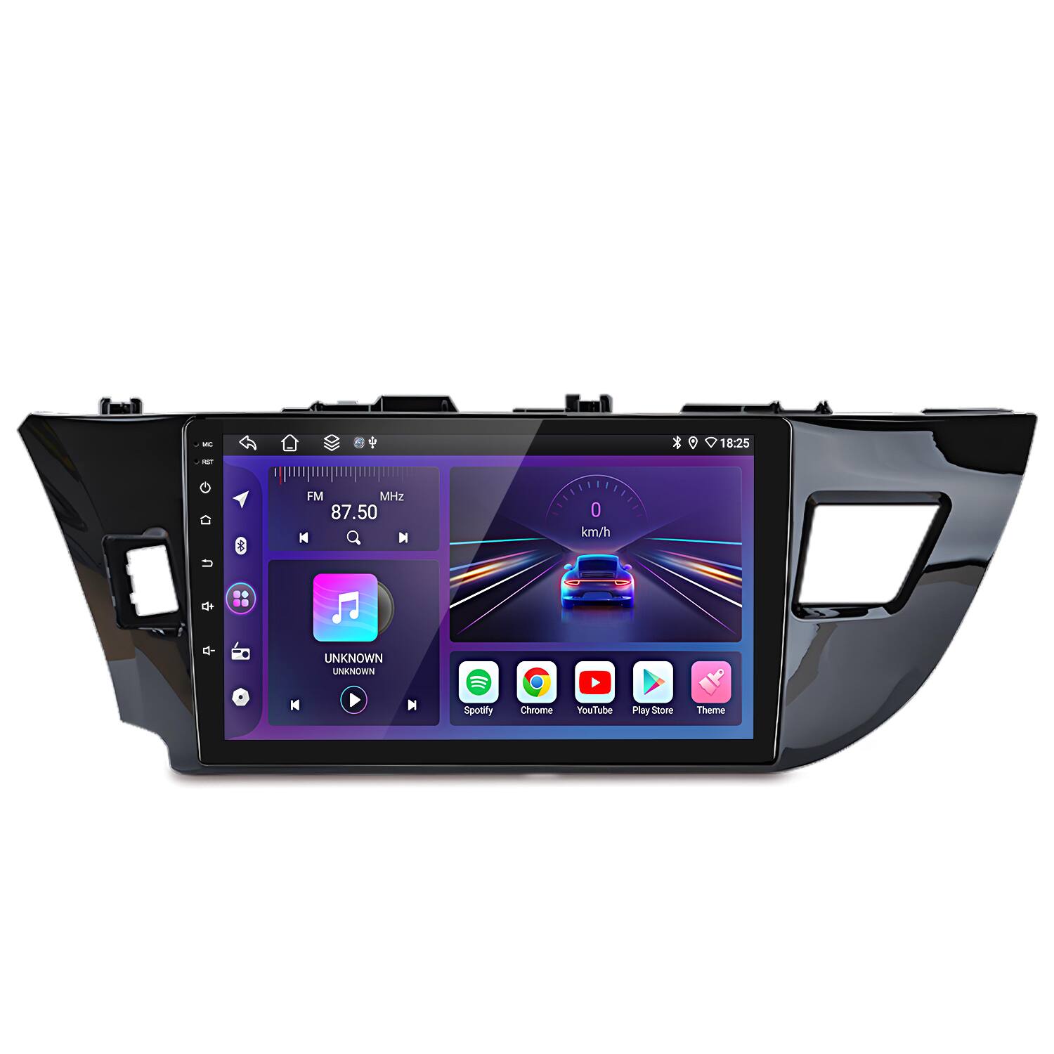 Junsun - 10" 8 Core CarPlay 6+128GB Android 15 For Toyota Corolla 2014-2016 Car Stereo Radio GPS Navi WIFI RDS SWC Bluetooth FM - Black