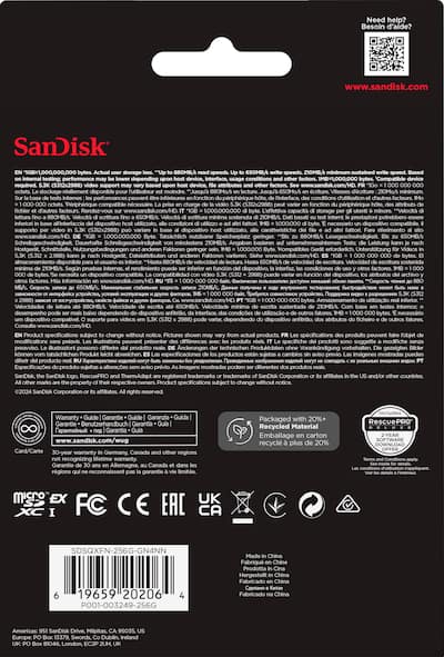 SanDisk Express 256GB microSD PCIe 3.1 NVMe UHS I Memory