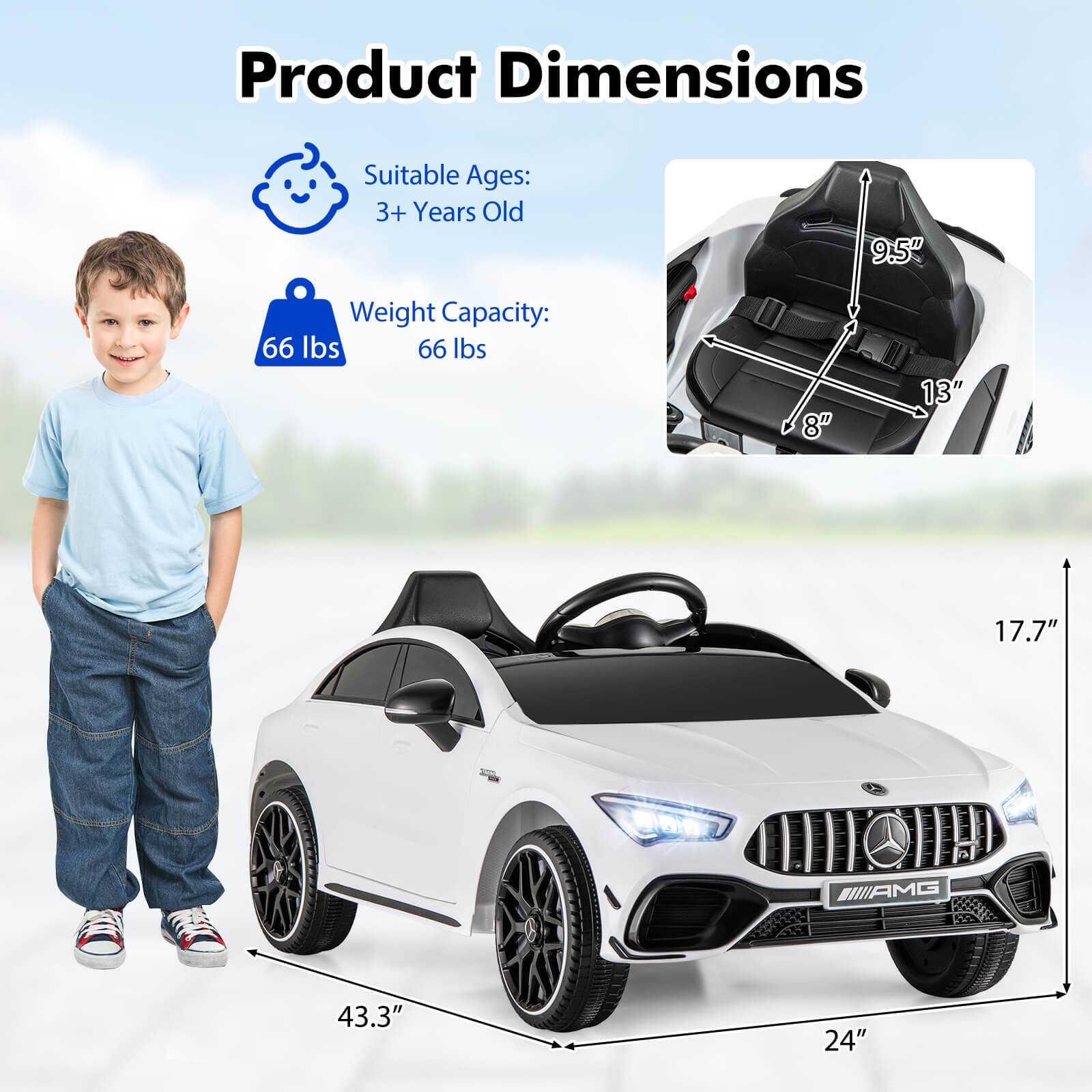 Product Dimensions

Suitable Ages: 3+ Years Old

Weight Capacity: 66 lbs

Dimensions:
- Height: 9.5"
- Width: 13"
- Depth: 8"
- Length: 43.3"
- Width (front): 24"
- Height (front): 17.7"