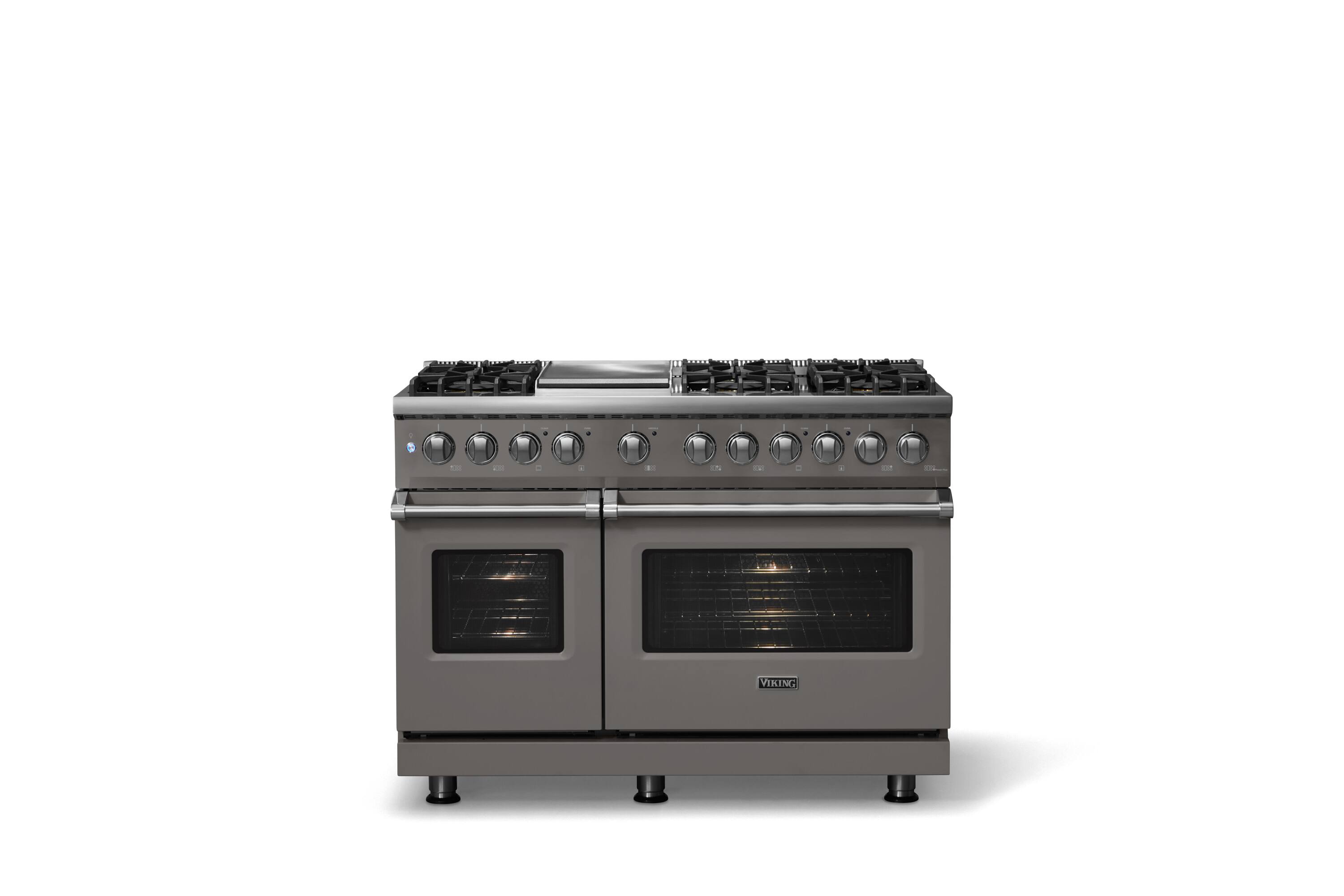 Alt View 1. Viking - Pro 5 Series 7.3 Cu. Ft. Freestanding Sealed 6B LP Dual Fuel Convection Range/Griddle - Damascus Gray - Damascus Gray.