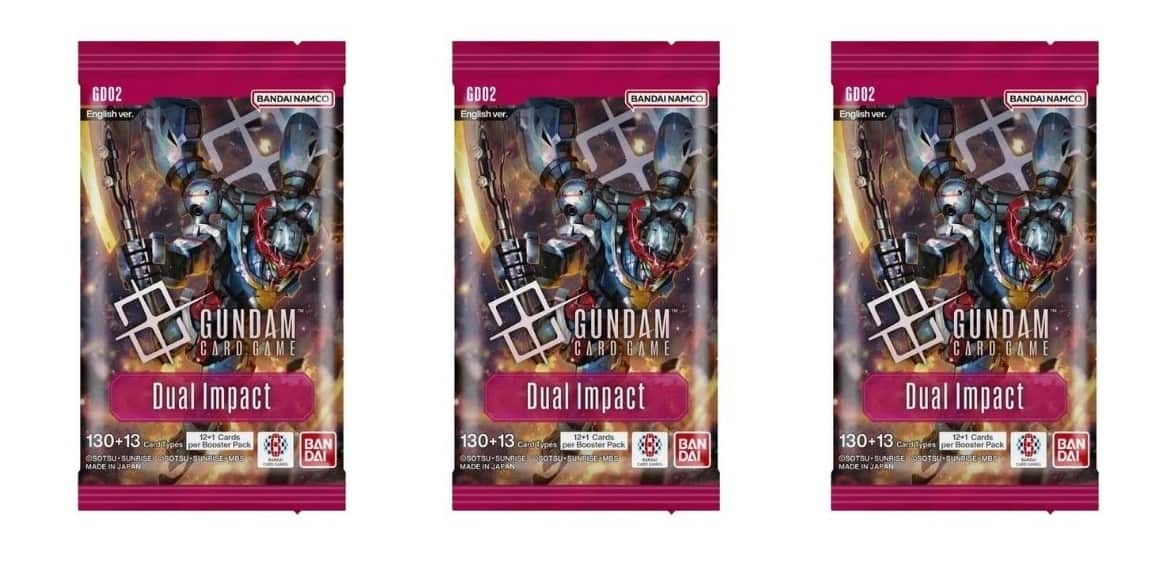 Bandai - Gundam Card Game Booster Pack - Dual Impact (GD02) - 3 Packs - 36 Cards price history on PriceWatchPro