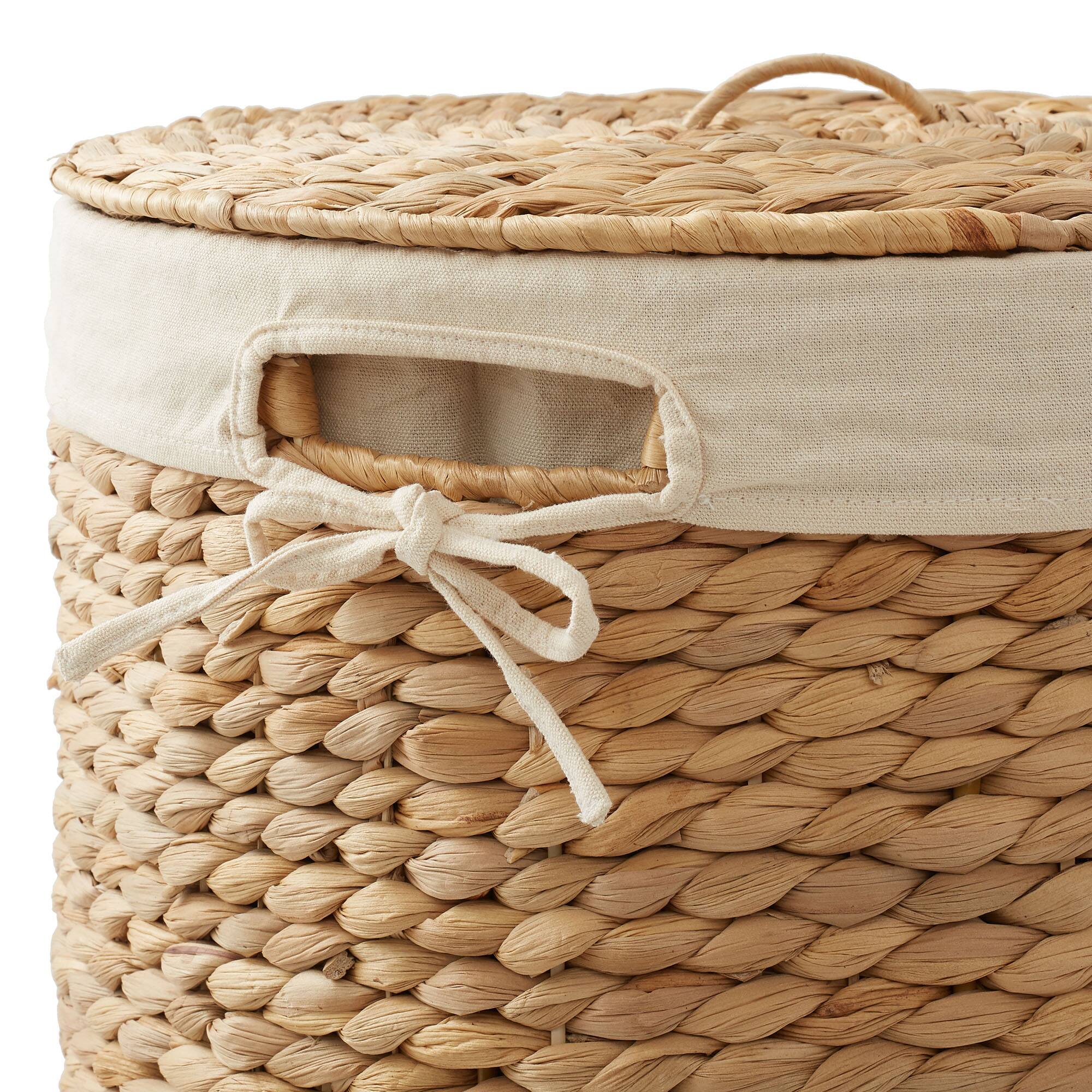 Alt View 5. Casafield - Round Laundry Hamper Basket with Lid and Liner for Clothes - Natural.