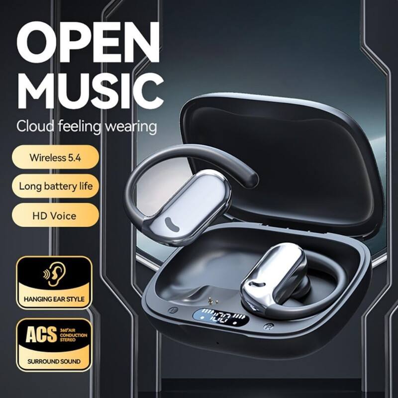OPEN MUSIC  
Cloud feeling wearing  

- Wireless 5.4  
- Long battery life  
- HD Voice  

HANGING EAR STYLE  

ACS  
360° AIR CONDUCTION  
SURROUND SOUND