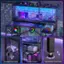 The text on the image is grouped and corrected as follows:

1. 20 GRARKGHAFT FOREO - I I I | AL RGB 7 Colors 22 Modes TU S Headphone Hook 19.3" 19.7" 00 Printer Stand Adjustable Foot Pads

The image features a computer desk with a monitor, keyboard, and mouse. There is also a printer stand and adjustable foot pads available. The desk is designed to accommodate a variety of electronic devices, including a headphone hook and a printer stand. The desk is equipped with a monitor, keyboard, and mouse, making it a functional workspace for various tasks.