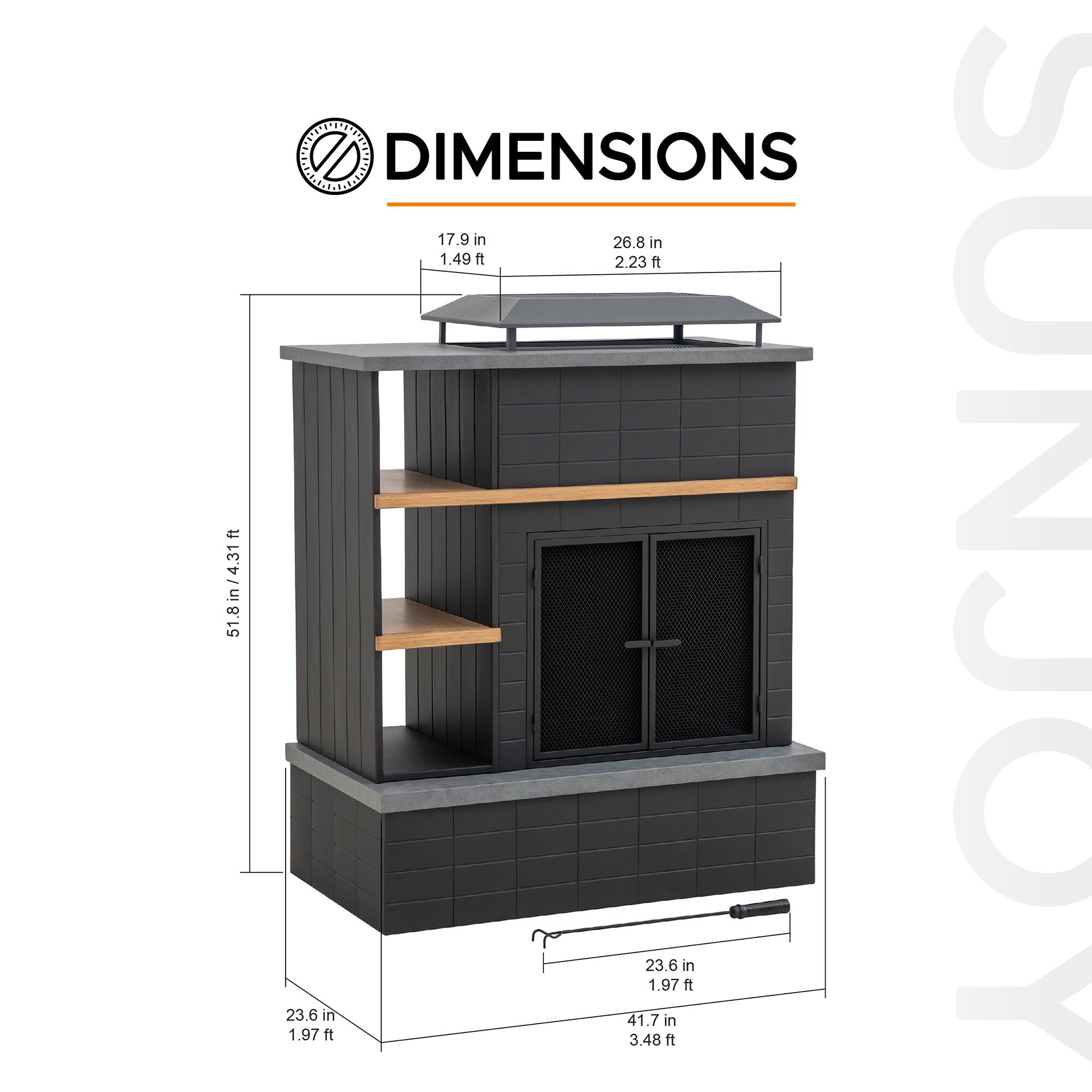 = 51.8 in/4.31 ft  
DIMENSIONS  
17.9 in / 1.49 ft  
26.8 in / 2.23 ft  
23.6 in / 1.97 ft  
41.7 in / 3.48 ft  
SUNJOY