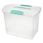 Front. Sterilite - Sterilite Large Nesting ShowOffs Portable Clear File Box with Latches (18 Pack).
