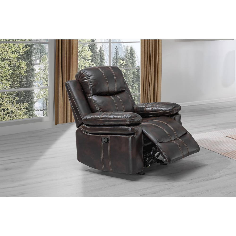 Alt View 2. New Classic Furniture - Kellen Glider Recliner-Brown - Brown.