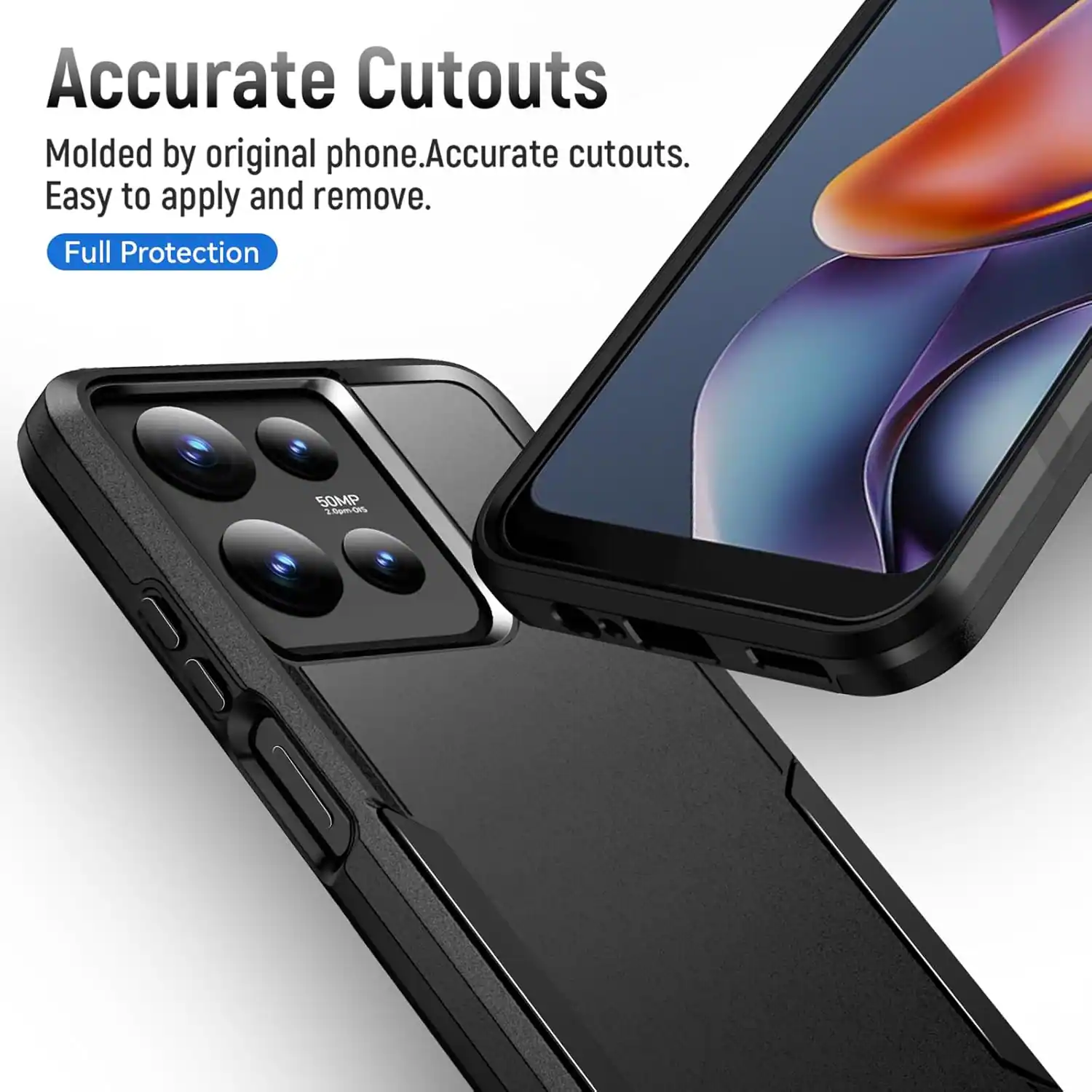 Accurate Cutouts  
Molded by original phone. Accurate cutouts. Easy to apply and remove.  
Full Protection