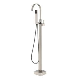 Boyel Living - Modern Single-Handle Freestanding Tub Faucet with Handheld Shower, Water Supply Hoses and Hardware in - Brushed Nickel