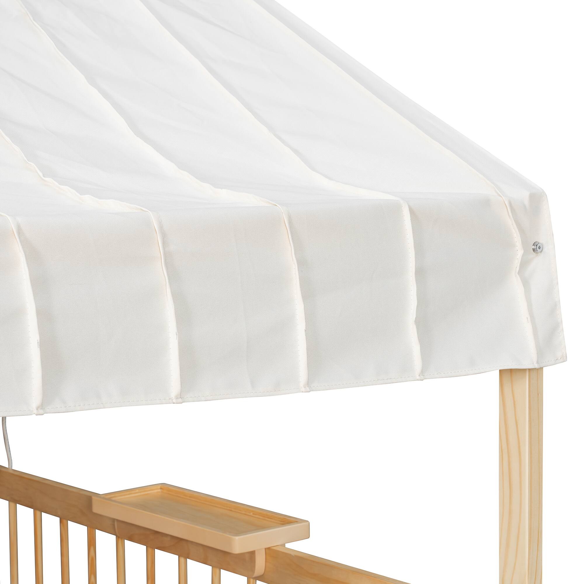 Alt View 4. Anysun - Full Size House Bed with 2 Large Drawers, Side Bookshelf with LED Strip - Natural.