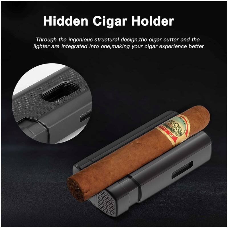 Hidden Cigar Holder

Through the ingenious structural design, the cigar cutter and the lighter are integrated into one, making your cigar experience better