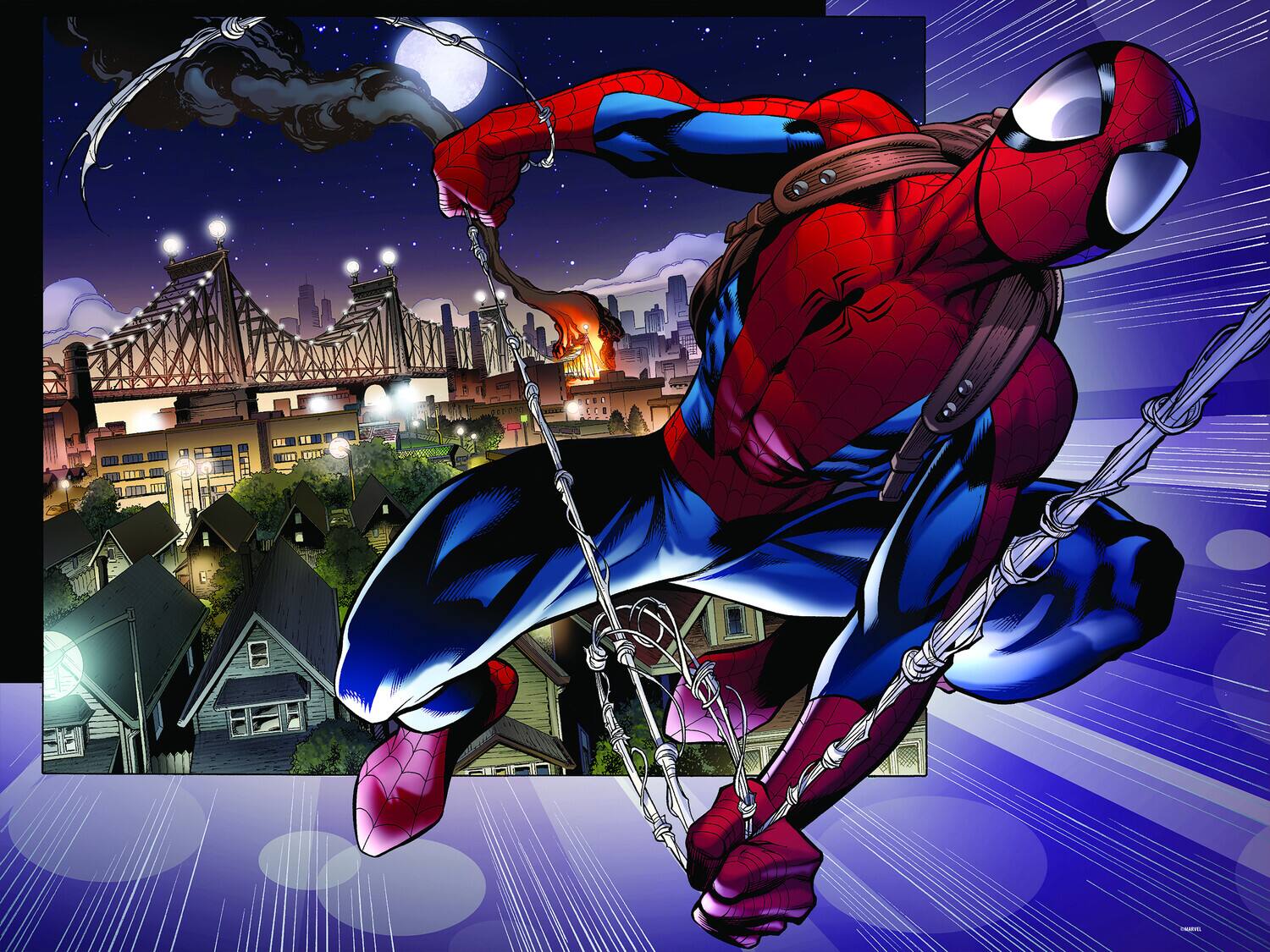Alt View 1. PopMarket - Marvel Universe Spider-Man Swinging in NYC 500pc 24x18 in 3D Lenticular Puzzle   - COLLECTIBLES - Multicolor.
