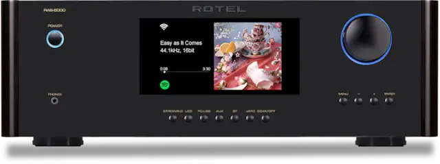 RAS-BODO ROTEL POWDR Easy as It Comes 44.1kHz, 16bit 0:08 3:30 PHONES MENU ENTER STREAMING use PO-USB AUX B GARC COAX/OPT