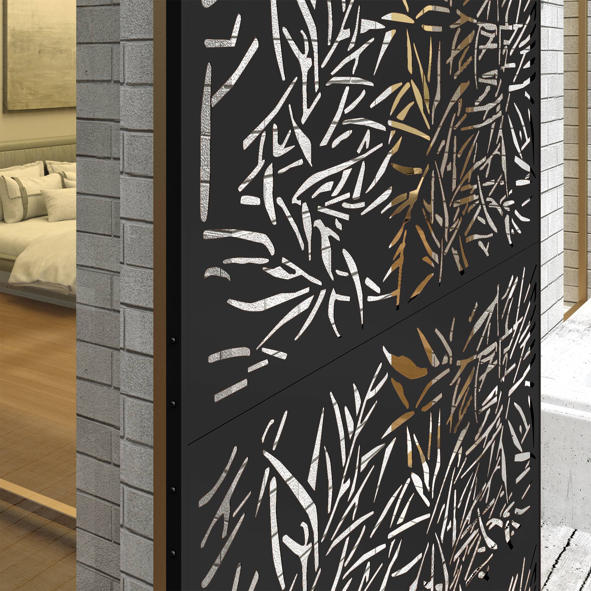 Outsunny Privacy Fence Screen, Metal Outdoor Privacy Screen Climbing ...