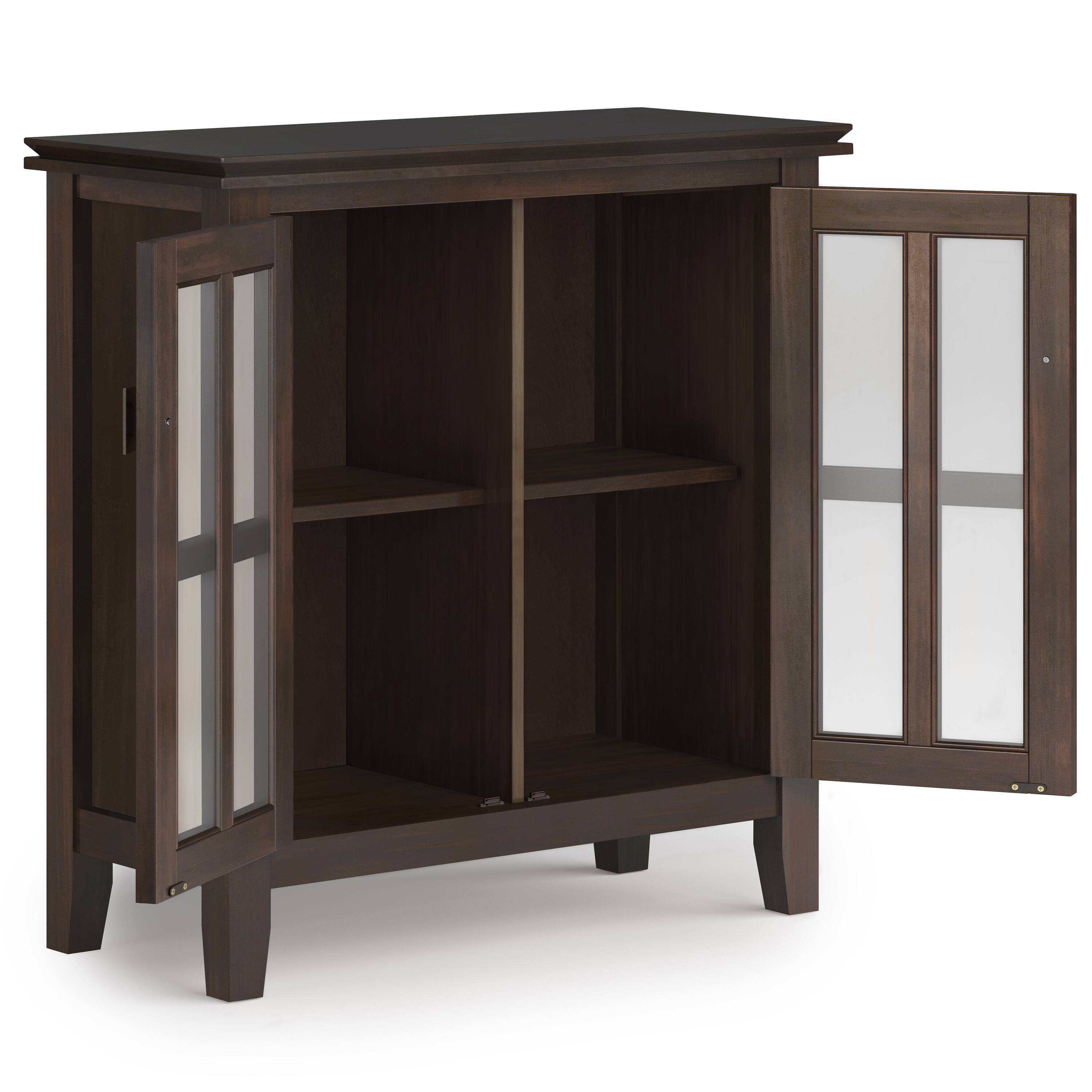 Alt View 11. Simpli Home - Artisan Low Storage Cabinet - Tobacco Brown.