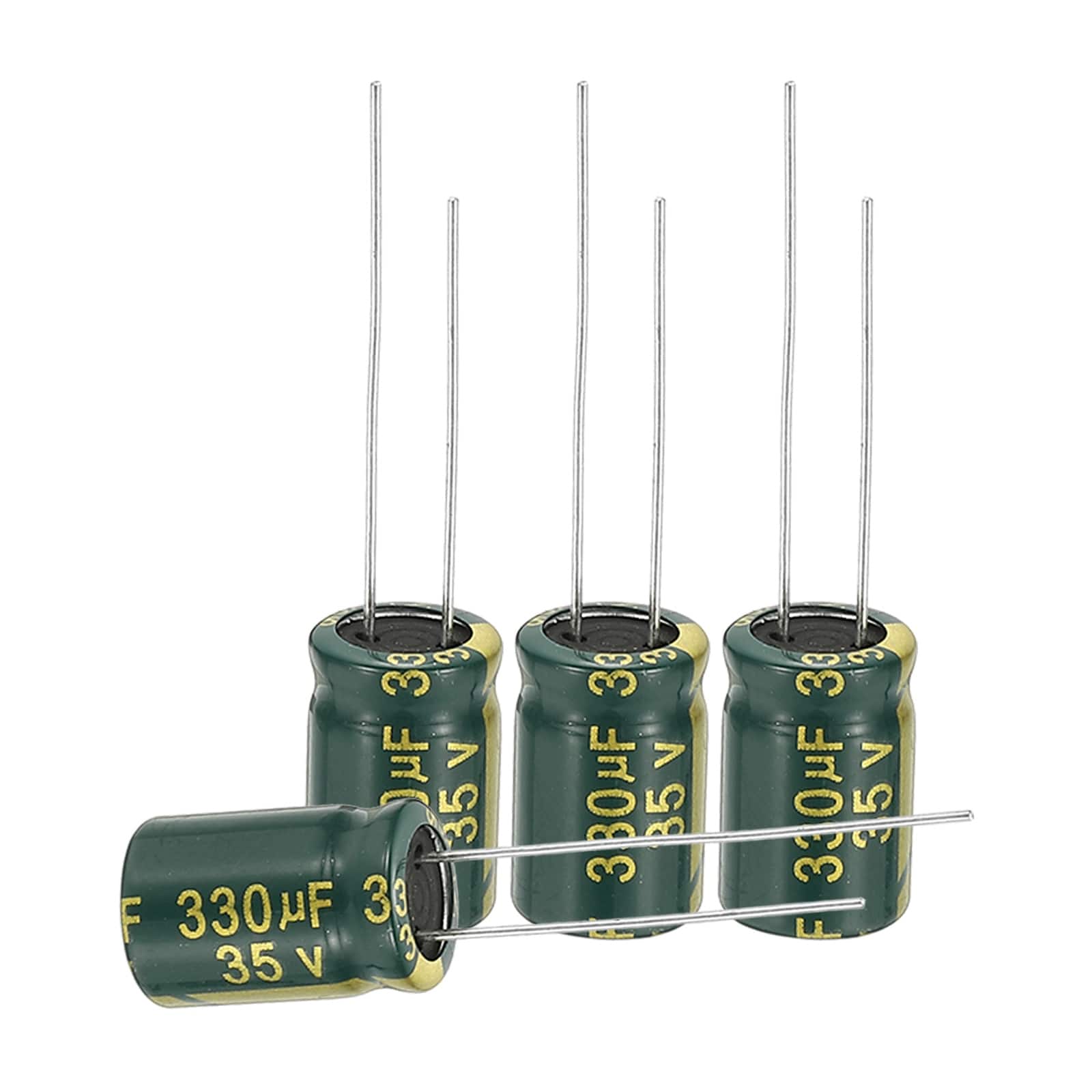 Unique Bargains - 330uF 35V 8x12mm Electrolytic Capacitor, High Frequency, Low Impedance, Radial Leads, 12pcs - Green price history on PriceWatchPro