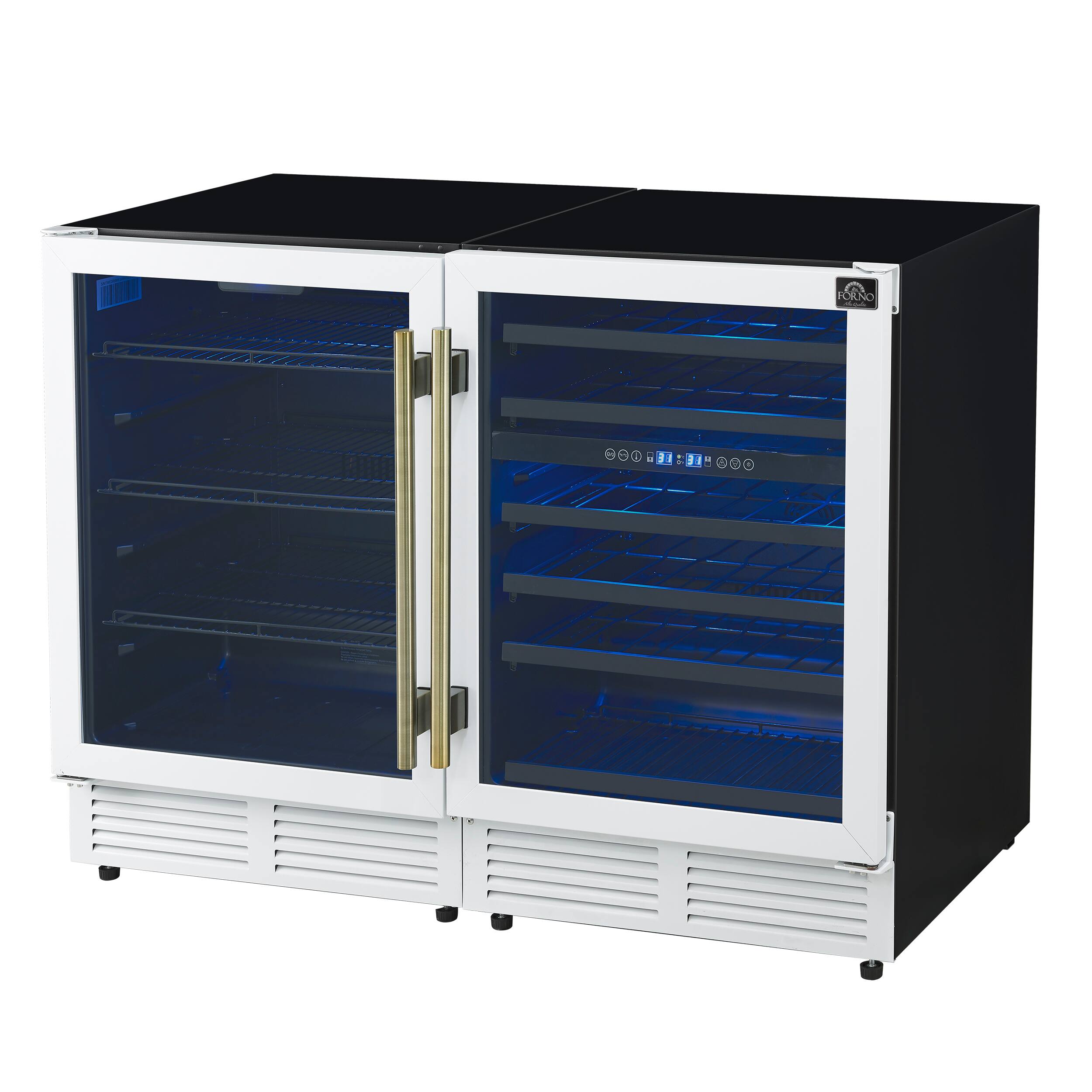 Angle. Forno Appliances - Gemello 52-Bottle Side-by-Side Wine and Beverage Cooler - White.