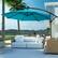 Alt View 7. Costway - 10FT Patio Offset Umbrella Solar Powered LED 360Degree Rotation Aluminum - Turquoise.