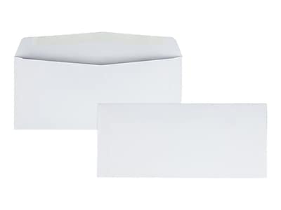 Front. Quality Park - Gummed #10 Business Envelopes, 4 1/8" x 9 1/2", 1000/Carton - White Wove.
