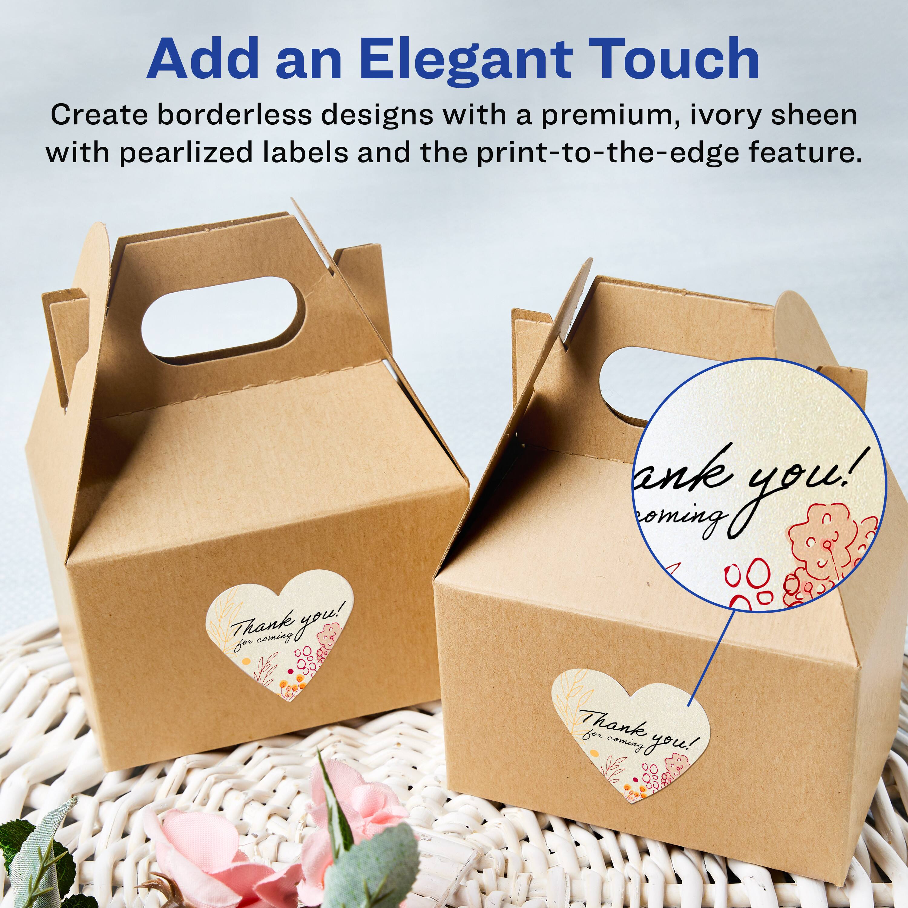 Add an Elegant Touch

Create borderless designs with a premium, ivory sheen with pearlized labels and the print-to-the-edge feature.

Thank you! for coming!