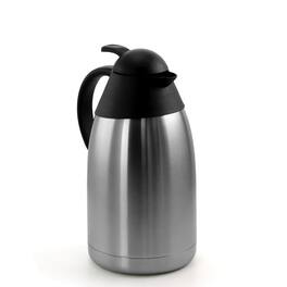 MegaChef - 2.11 Quart Stainless Steel Thermal Beverage Carafe for Coffee and Tea - Silver and Black