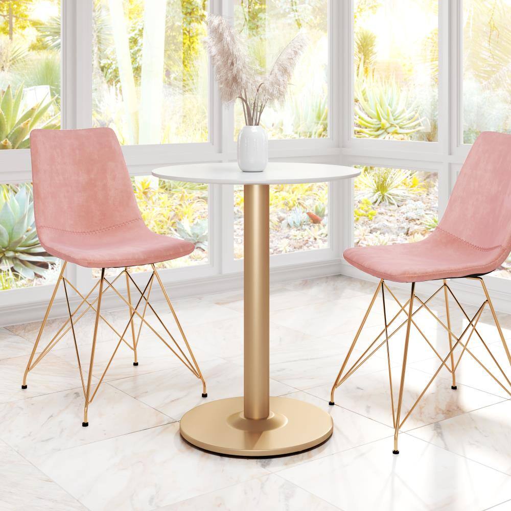 Left. Hivvago - Alto Bistro Table White & Gold - White & Gold.