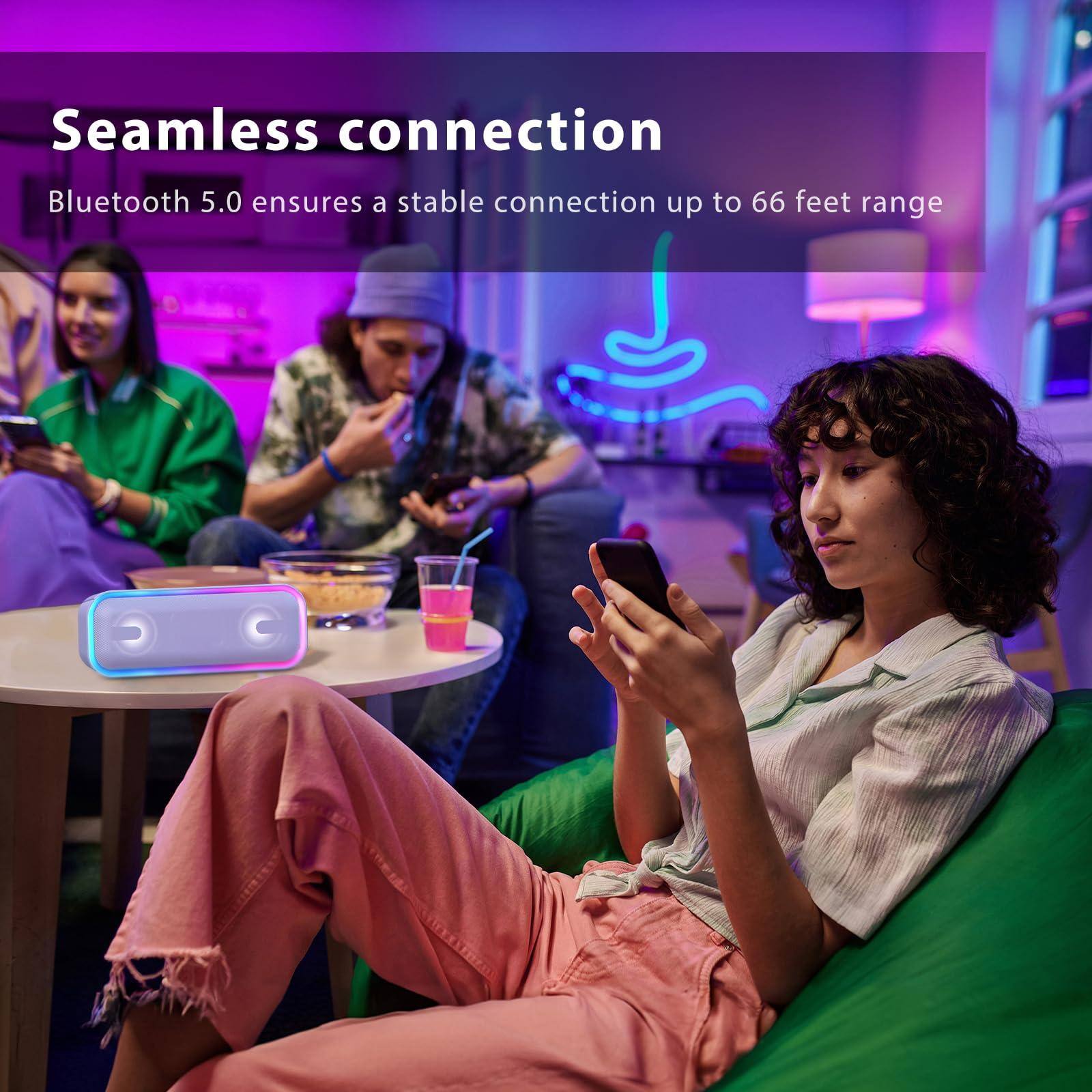 Seamless connection  
Bluetooth 5.0 ensures a stable connection up to 66 feet range