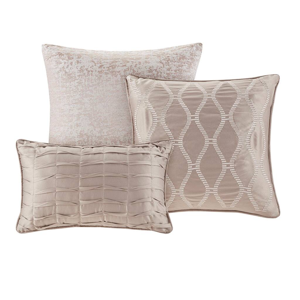 Alt View 3. Gracie Mills - Gracie Mills Donnie 7-Piece Chenille Jacquard Comforter Set - Taupe.