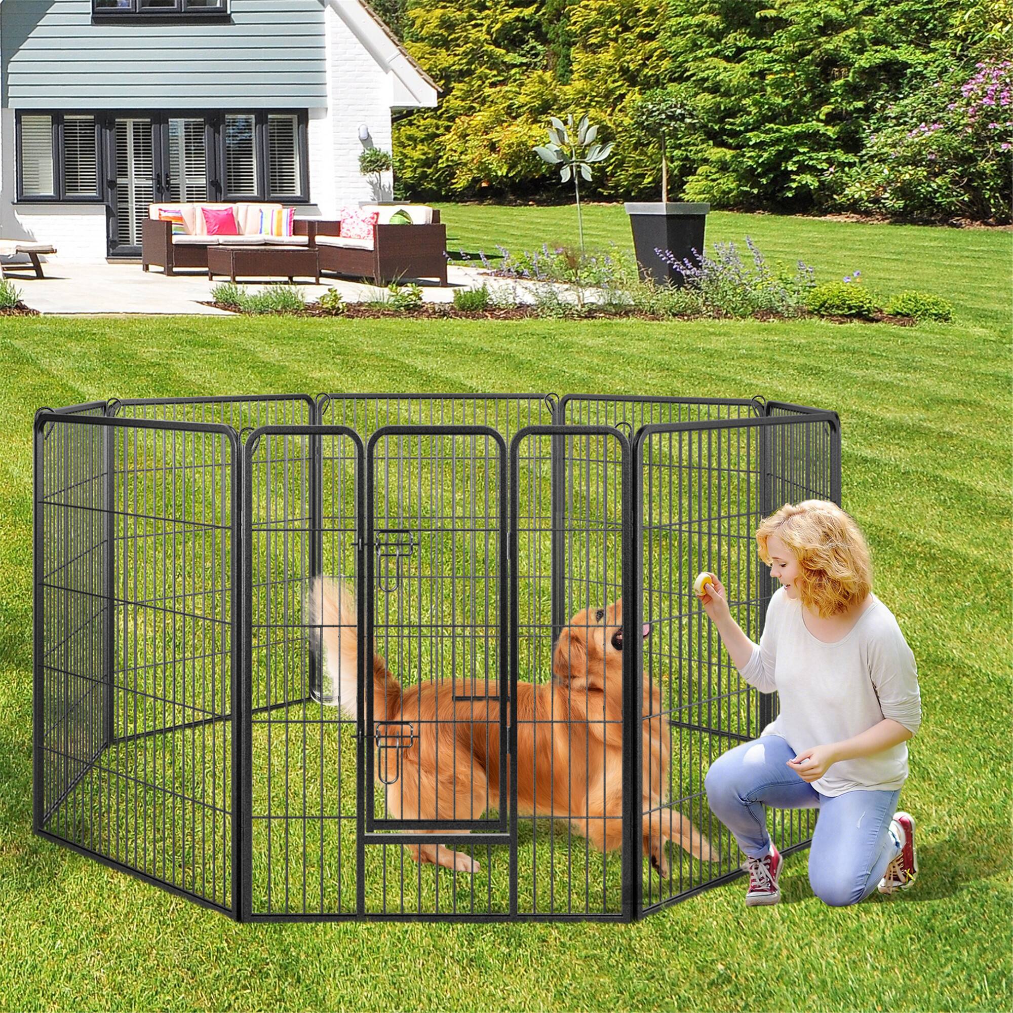 Alt View 1. Gymax - Gymax Dog Playpen Indoor Outdoor 8 Panel 40'' Height Pet Fence for Puppy w/ Door.
