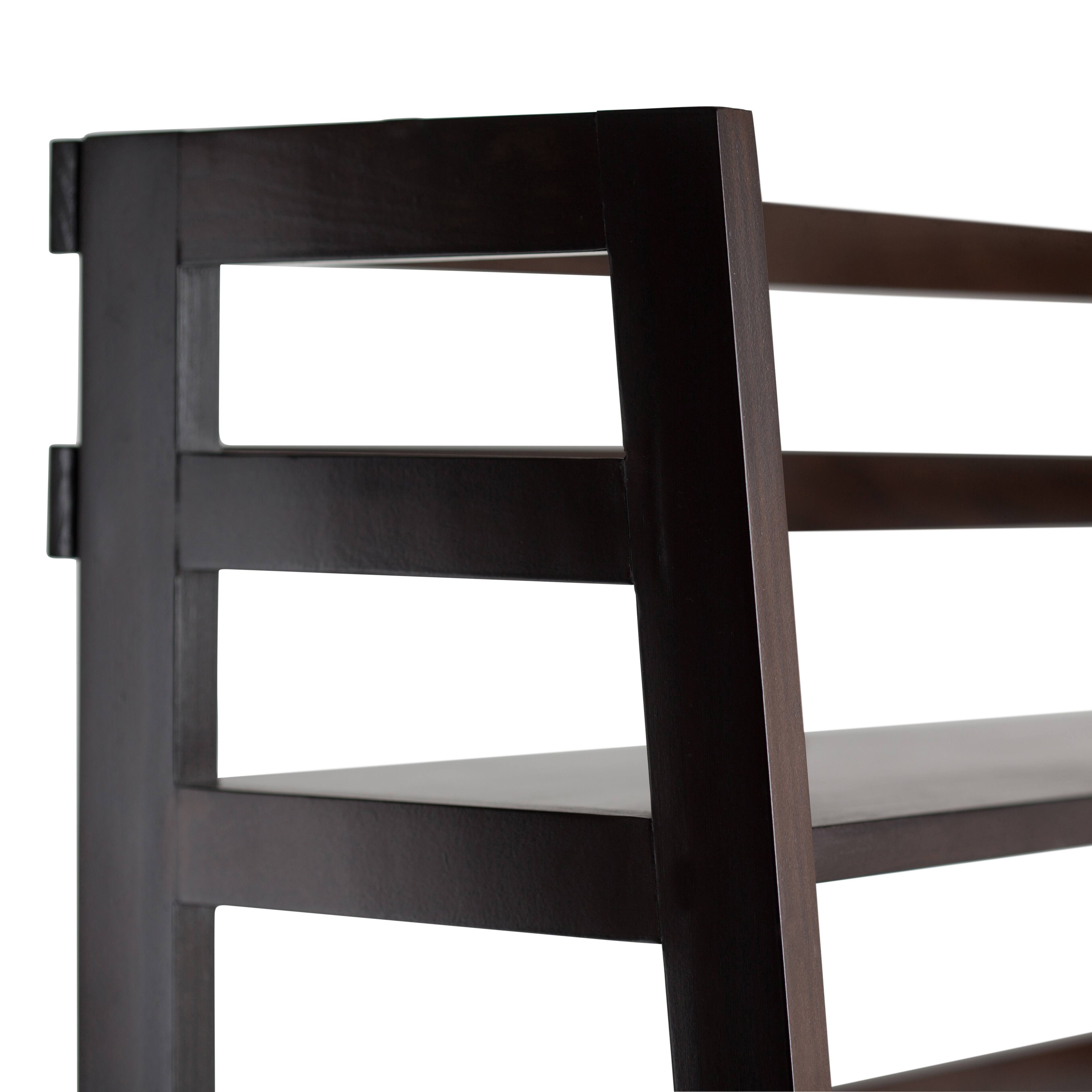 Alt View 11. Simpli Home - Acadian Ladder Shelf Bookcase - Brunette Brown.