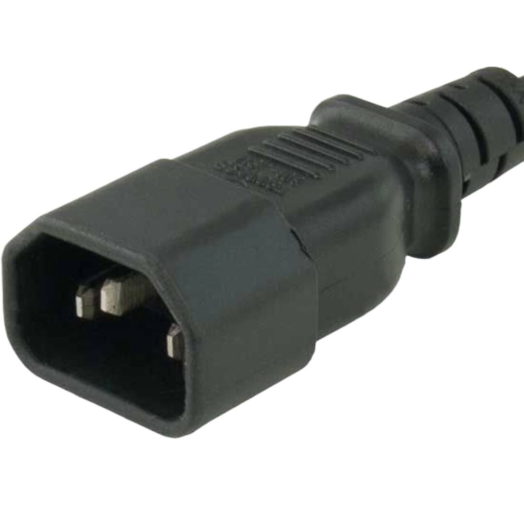 Back. Sanoxy - Sanoxy 1ft 18 AWG Monitor Power Adapter Cord (NEMA 5-15R to IEC320 C14) - Black.