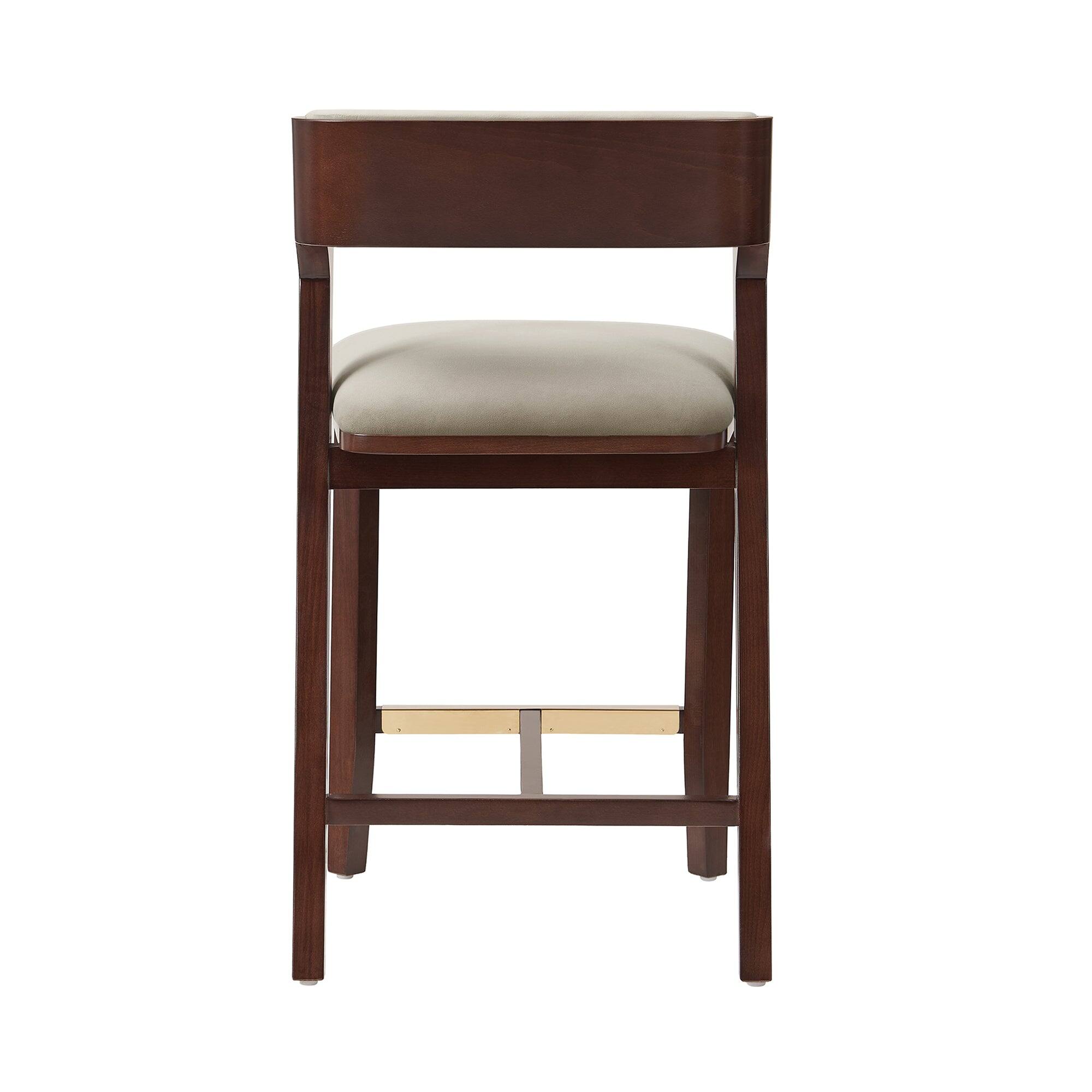 Alt View 4. Manhattan Comfort - Patricia Modern Wood Upholstered Counter Stool - Set of 2 - Linen.