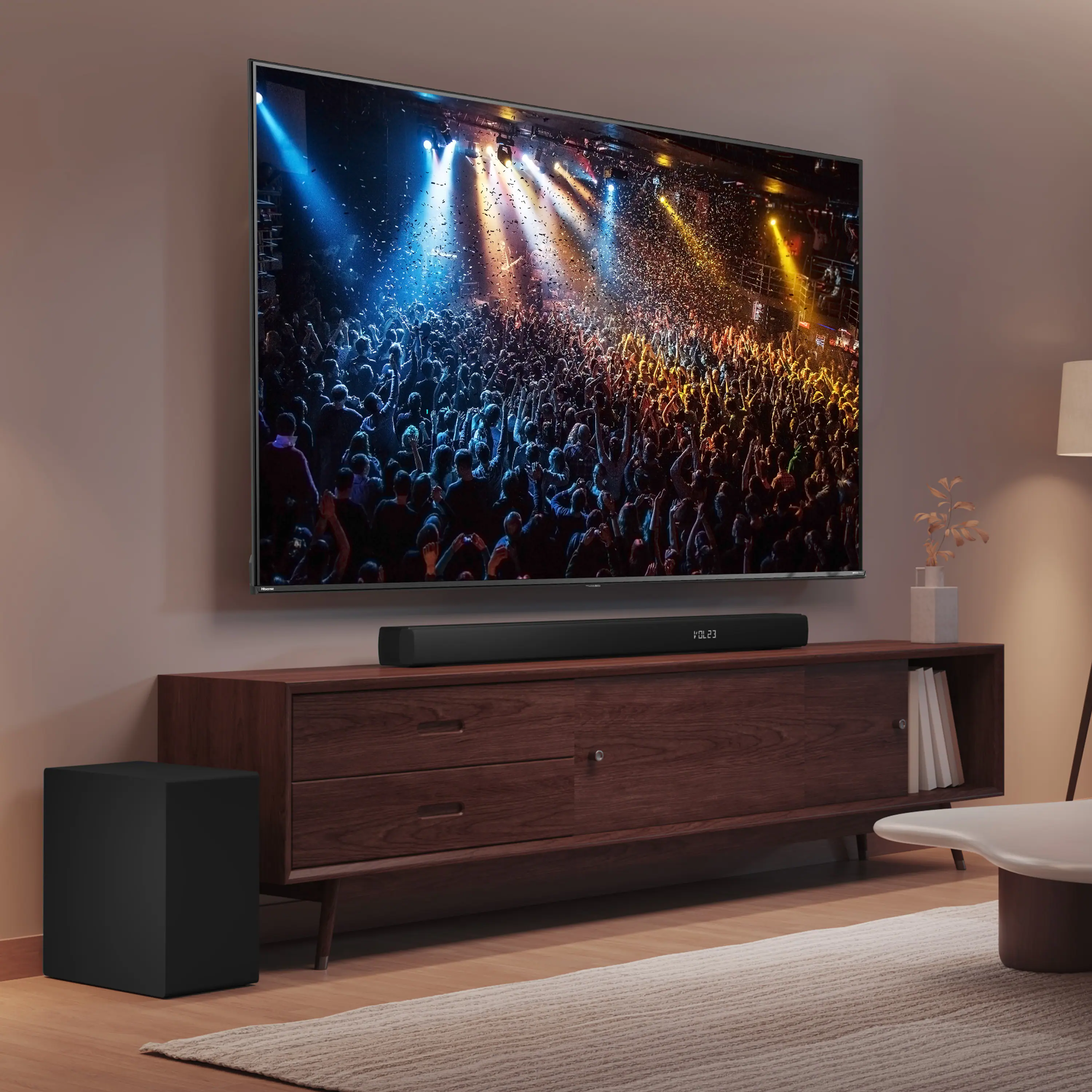 Alt View 8. Hisense - Hisense - 3.1 Channel 480W Soundbar with Wireless 6.5" Subwoofer (HS3100) - Black.