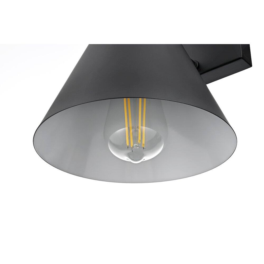 Alt View 3. Elegant Lighting - Hendrix 8 Inch Outdoor Wall Sconce In Black - Black.