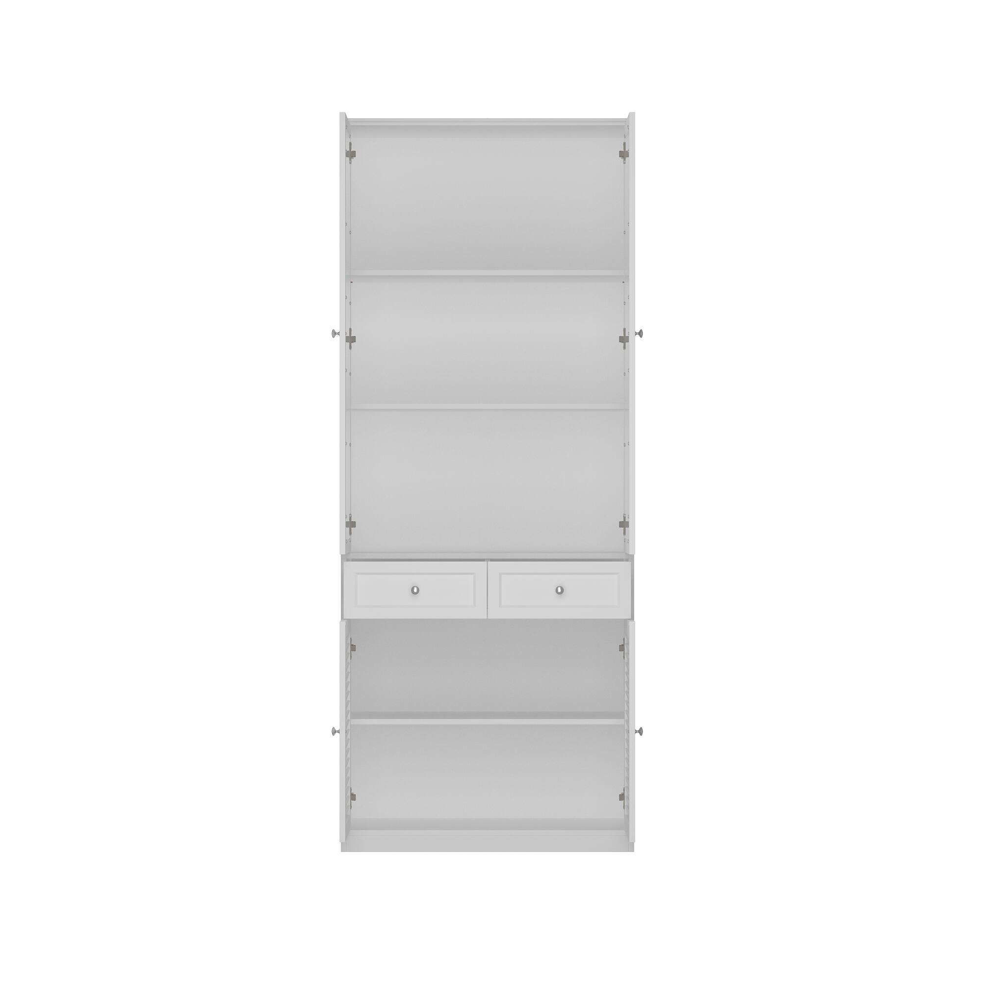 Alt View 10. Famapy - Glass Door Bookshelf with Drawers and Adjustable Shelves – Home Storage & Display Organizer - White.