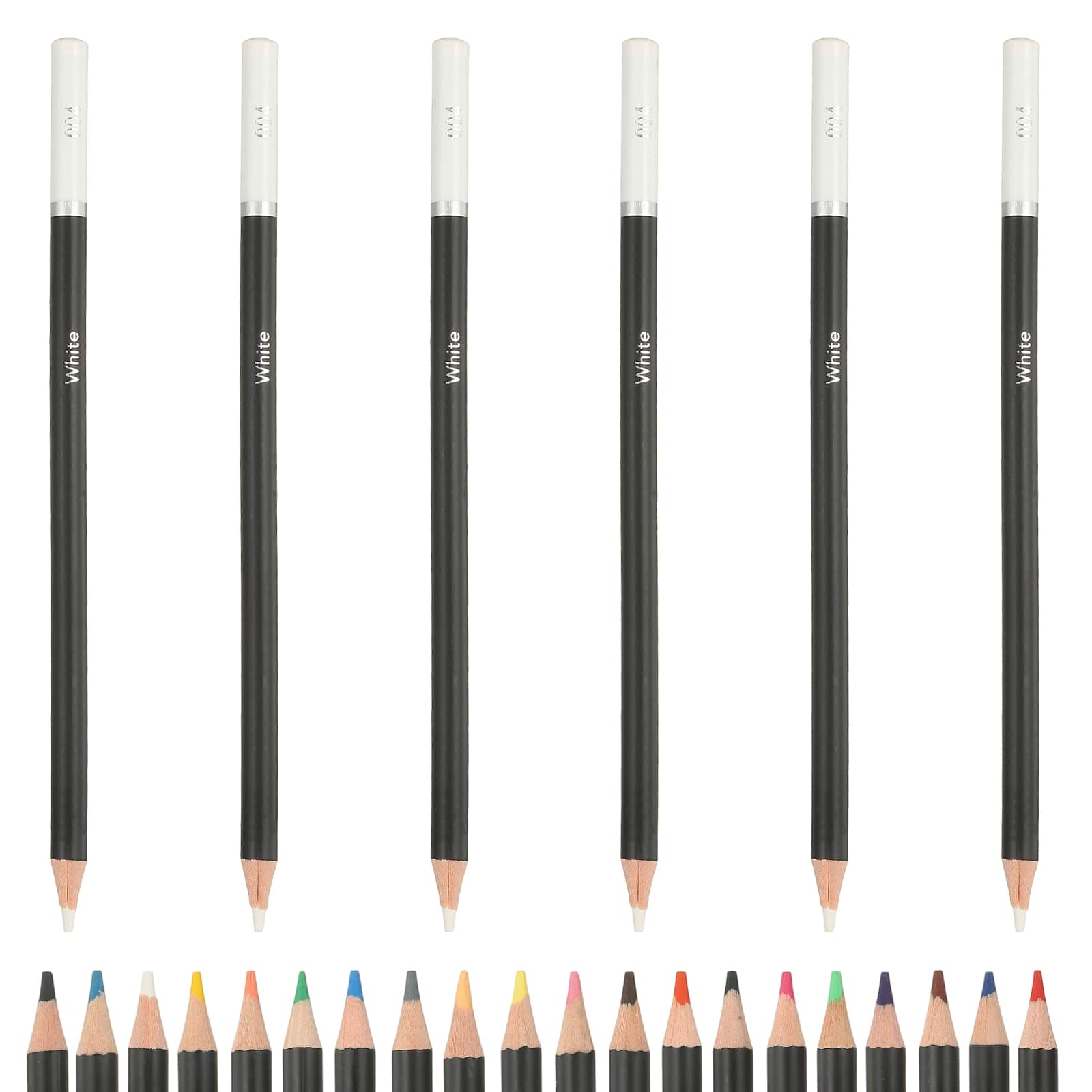 Unique Bargains - Colored Pencils, Oil-Based Drawing Pencils for Adult Coloring Books, Artists, Beginners, 6pcs - White price history on PriceWatchPro