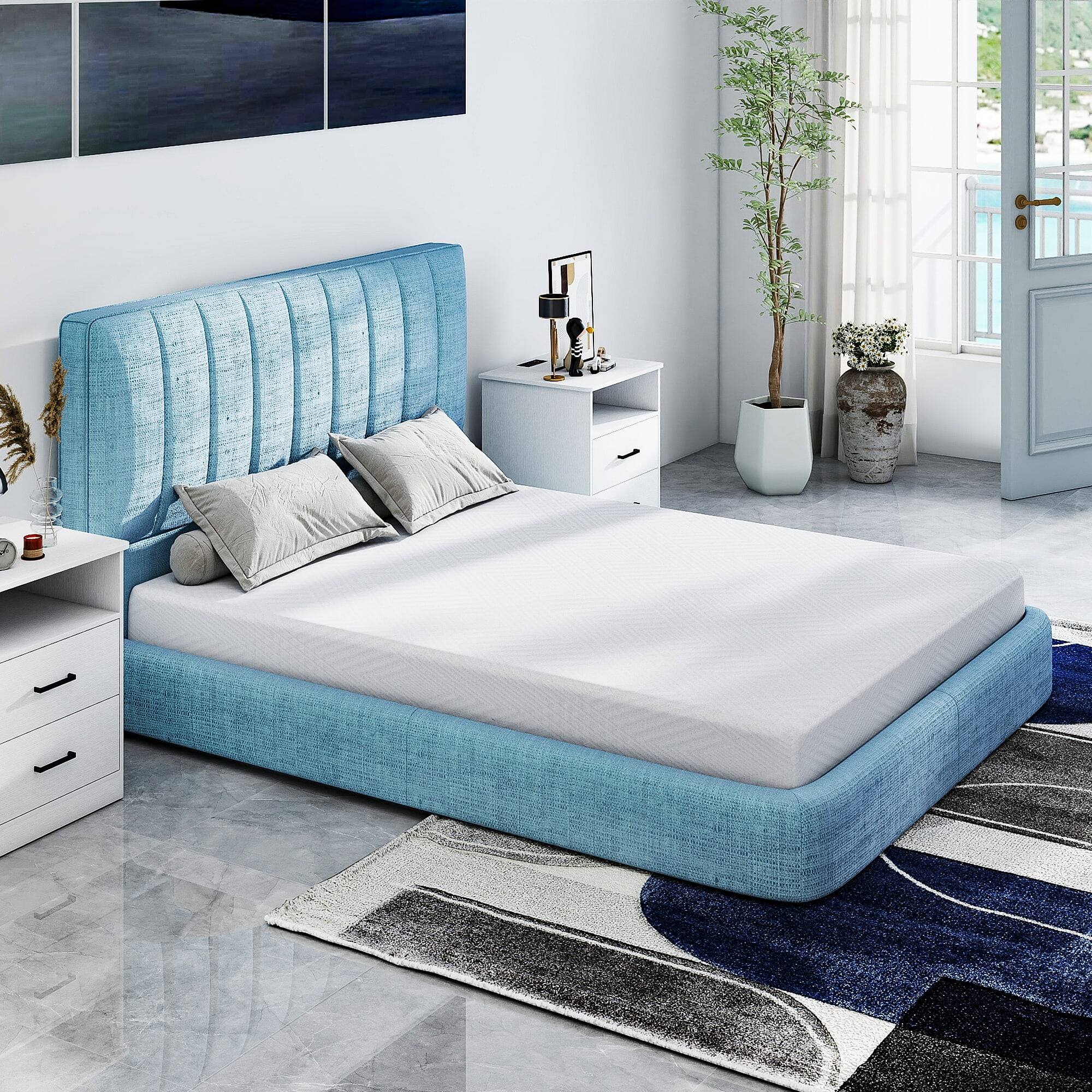 Alt View 4. Kadyn - Tea Memory Foam Mattress, Cooling Gel, Fiberglass-Free, CertiPUR-US Certified, Medium Firm - White.