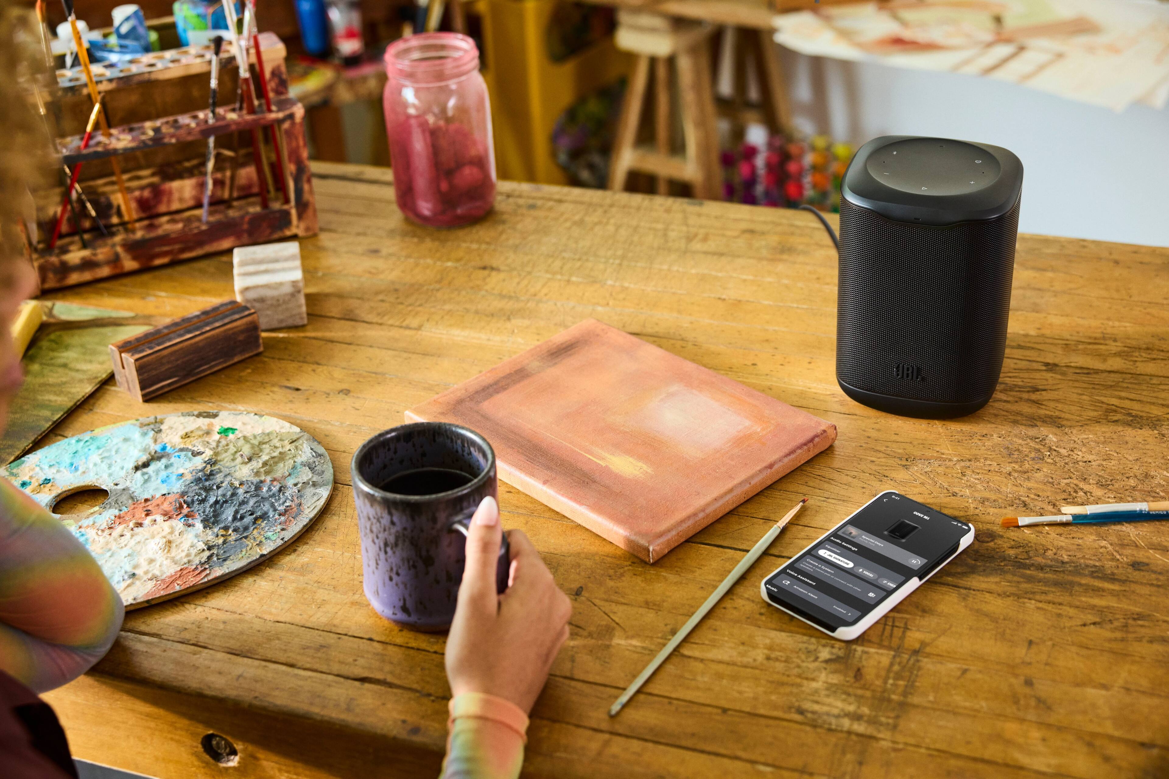 Alt View 14. JBL - Compact Wi-Fi home speaker for easy whole-home listening - Black.