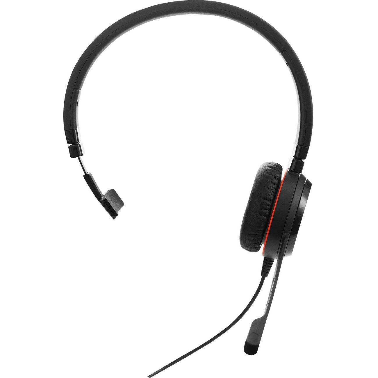 Alt View 3. Jabra - Jabra EVOLVE 30 II Headset - Stereo - USB Type C - Wired - On-ear, Over-the-head - Binaural - Supra-aural - Black - Red.