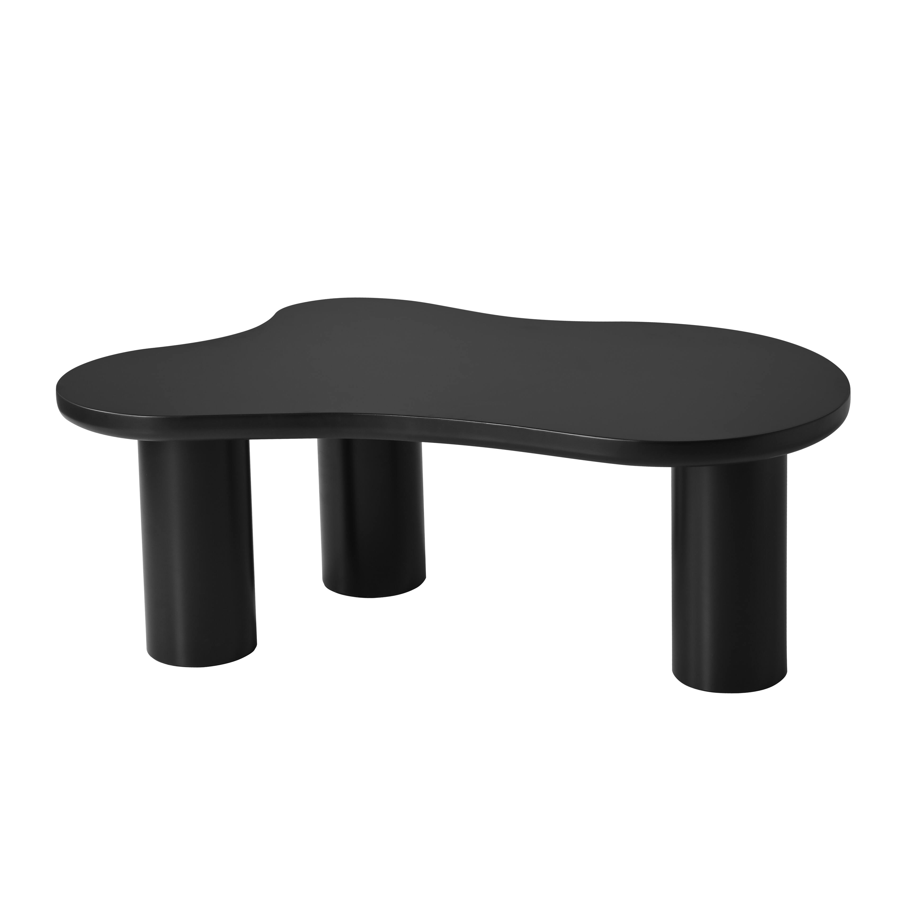 Alt View 8. Tiramisubest - Easy Assembly Cloud Coffee Table with 1.5"Thick Tabletop,3 Sturdy Legs,Sleek Center Table with Round Edge,Black - Black.