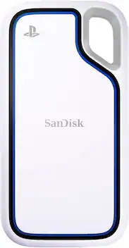 Front. SANDISK - Extreme Game Drive for PlayStation5 2TB External USB Type C Portable SSD - White.