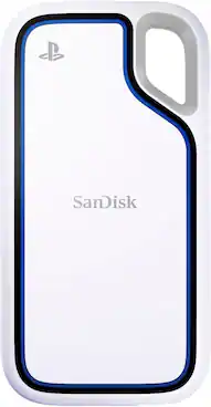 Front. SANDISK - Extreme Game Drive for PlayStation5 2TB External USB Type C Portable SSD - White.