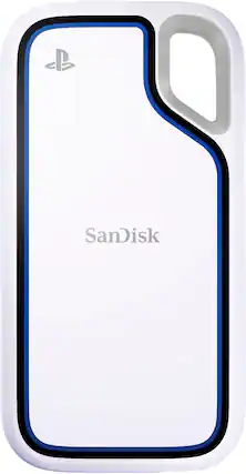 Front. SanDisk - Extreme Game Drive for PlayStation5 2TB External USB Type C Portable SSD - White.