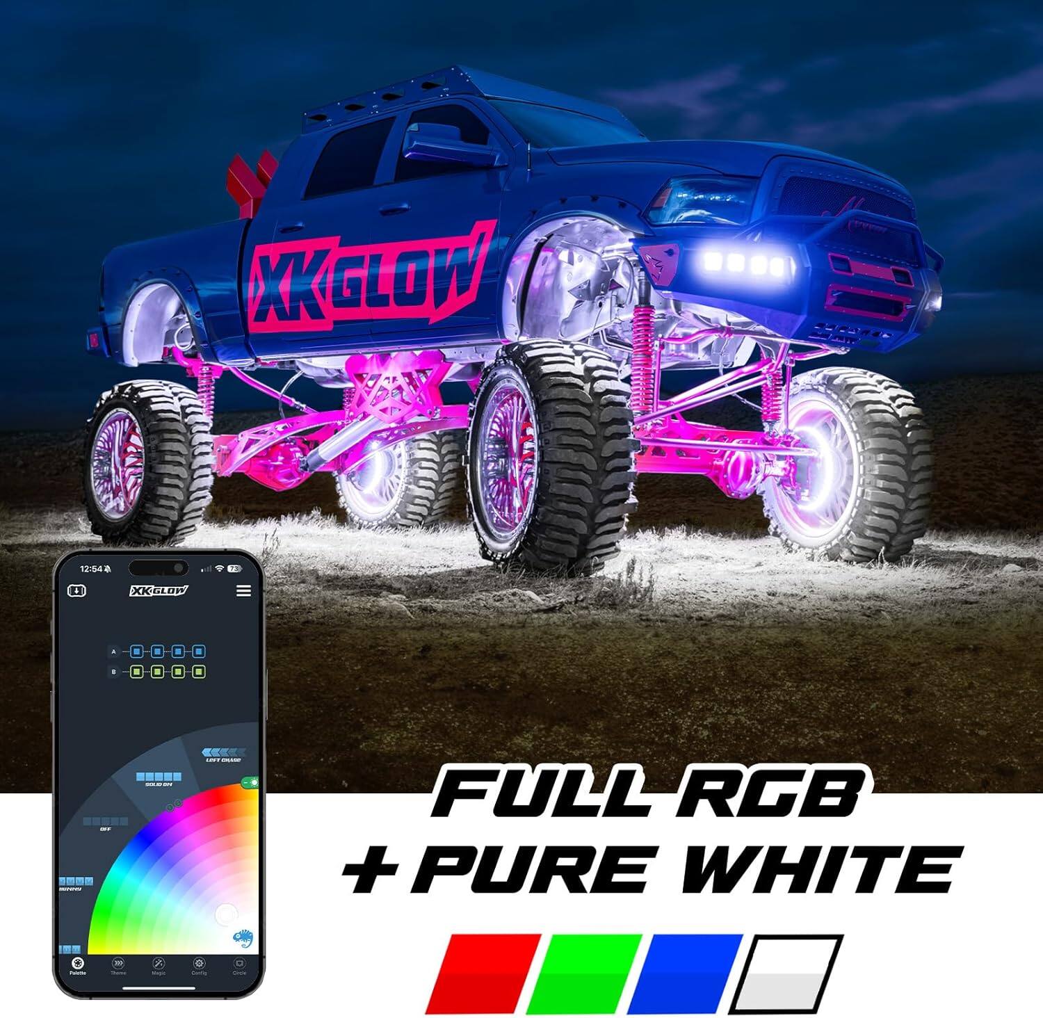 Amber Sporting Goods XK Glow RGBW LED Rock Light Pod for Vehicle Accent ...