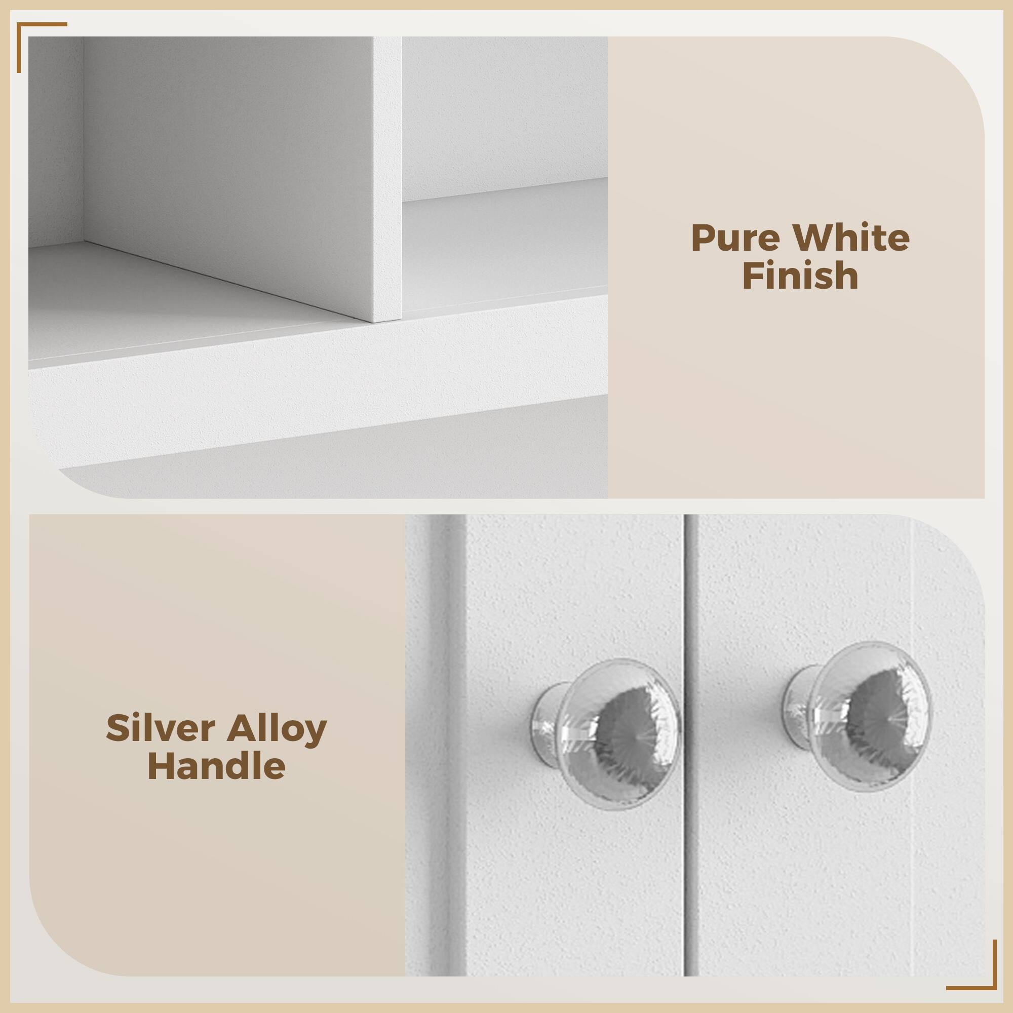 Pure White Finish  
Silver Alloy Handle