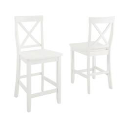 FurniFact - Counter Height Bar Stool Set in Sleek Style with Comfort Design - White